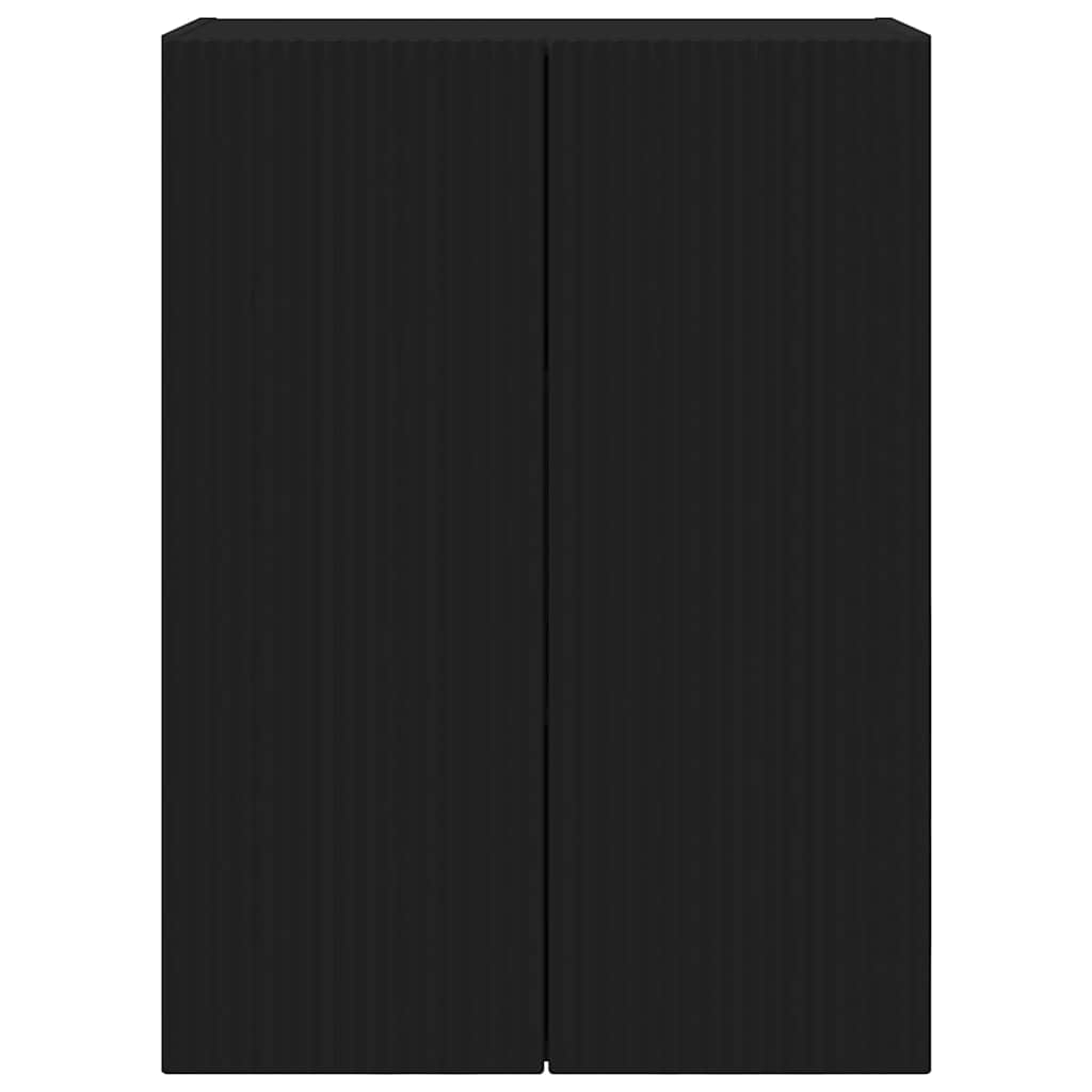 TV-wandkast Wandgemonteerd Zwart 59,5 x 31 x 80 cm Bewerkt hout