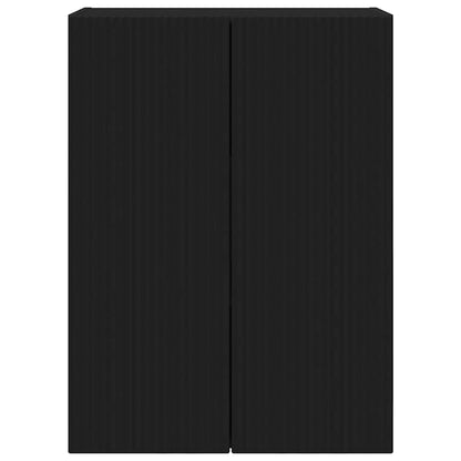 TV-wandkast Wandgemonteerd Zwart 59,5 x 31 x 80 cm Bewerkt hout