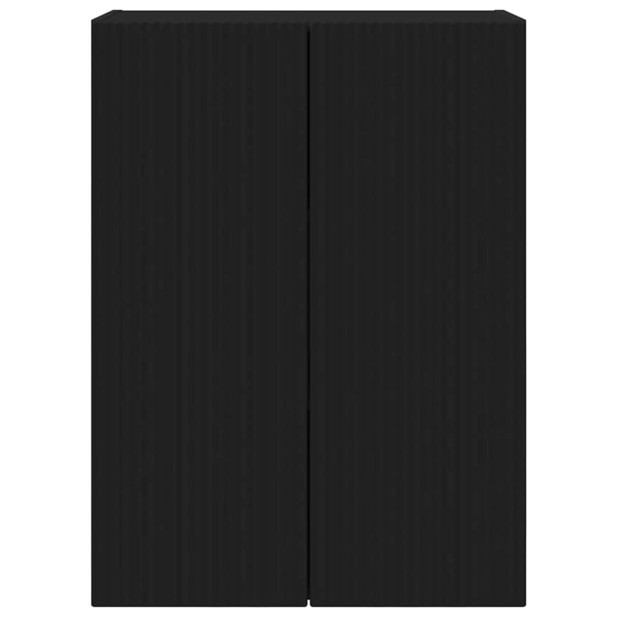 TV-wandkast Wandgemonteerd Zwart 59,5 x 31 x 80 cm Bewerkt hout