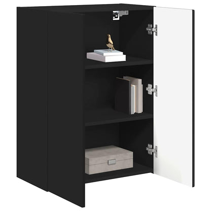 TV-wandkast Wandgemonteerd Zwart 59,5 x 31 x 80 cm Bewerkt hout