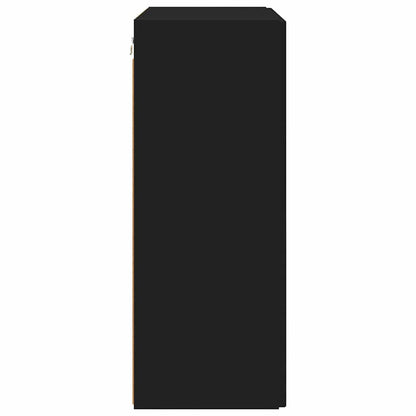 TV-wandkast Wandgemonteerd Zwart 59,5 x 31 x 80 cm Bewerkt hout
