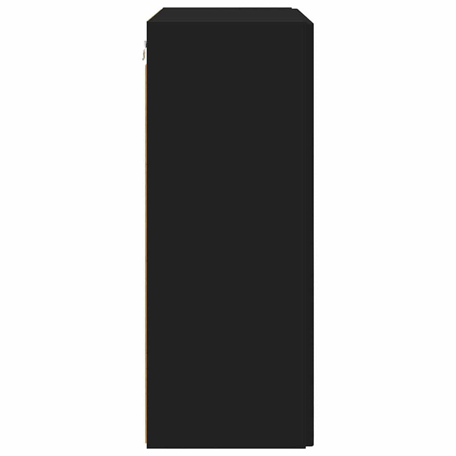 TV-wandkast Wandgemonteerd Zwart 59,5 x 31 x 80 cm Bewerkt hout