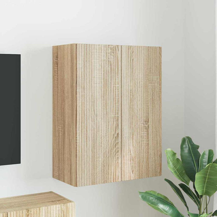 TV-wandkast Sonoma Eiken 59,5 x 31 x 80 cm Bewerkt hout