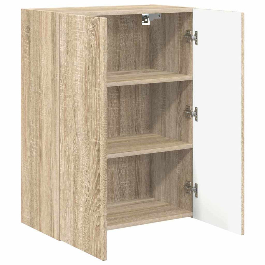 TV-wandkast Sonoma Eiken 59,5 x 31 x 80 cm Bewerkt hout