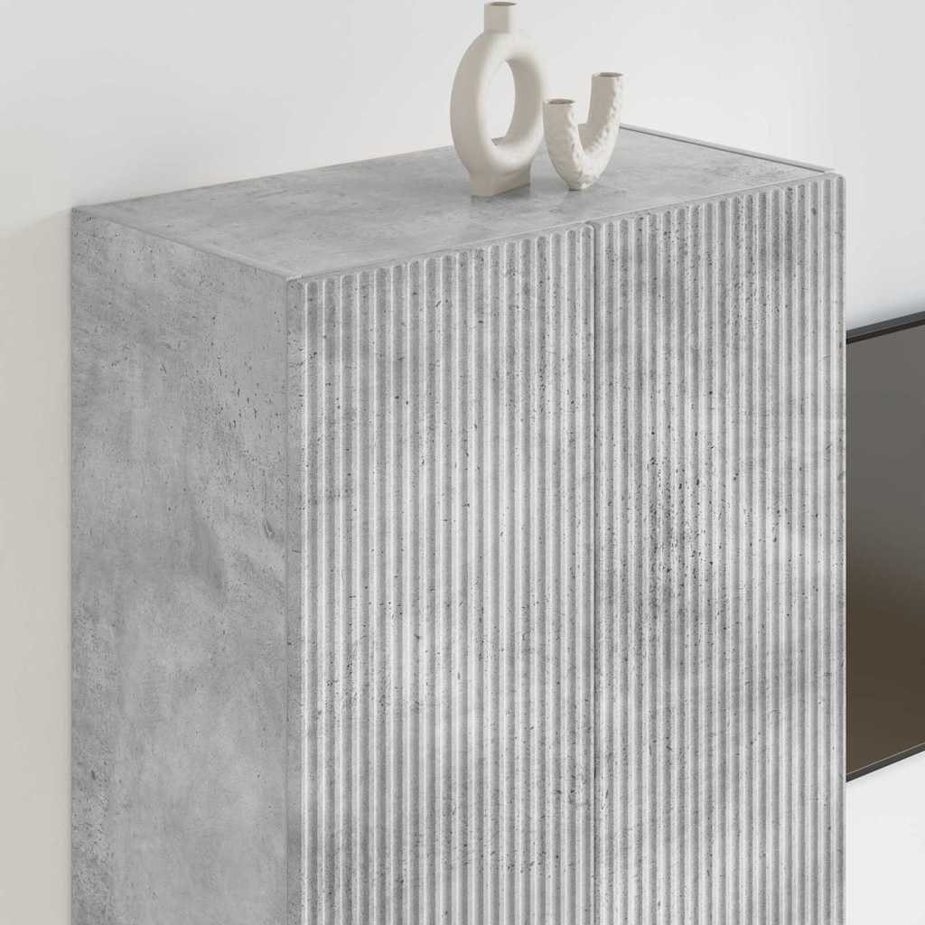 TV-wandkast Beton Grijs 59,5 x 31 x 80 cm Bewerkt hout