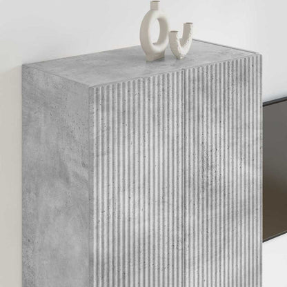 TV-wandkast Beton Grijs 59,5 x 31 x 80 cm Bewerkt hout