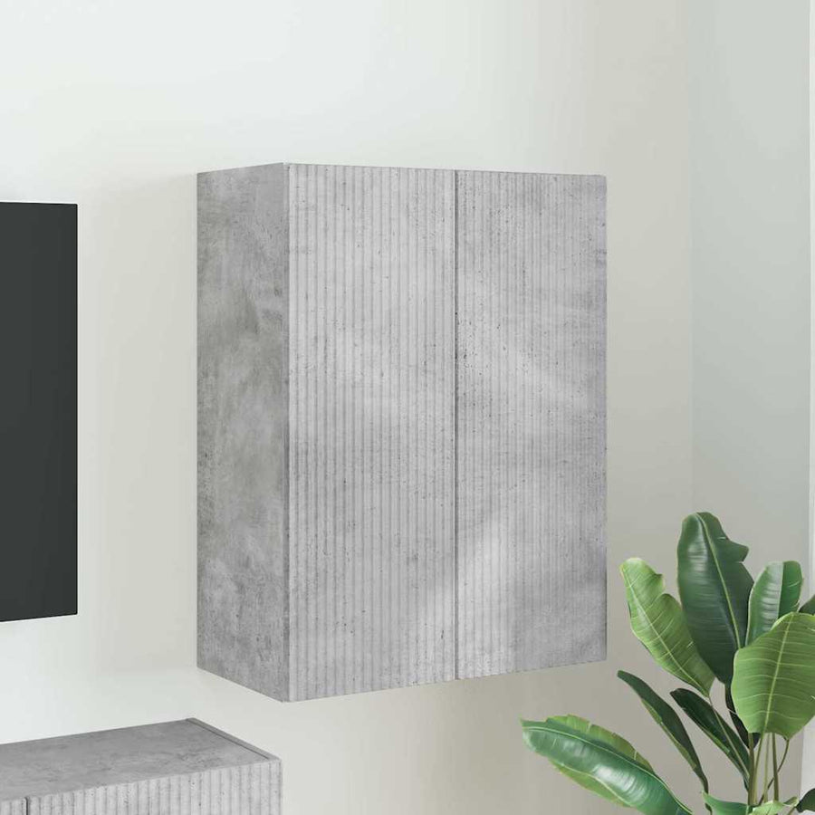 TV-wandkast Beton Grijs 59,5 x 31 x 80 cm Bewerkt hout