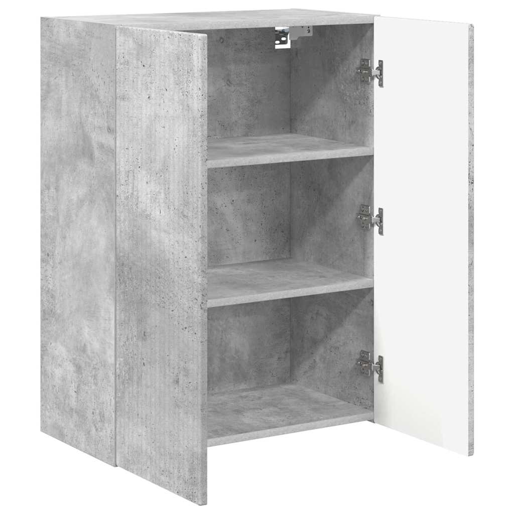 TV-wandkast Beton Grijs 59,5 x 31 x 80 cm Bewerkt hout
