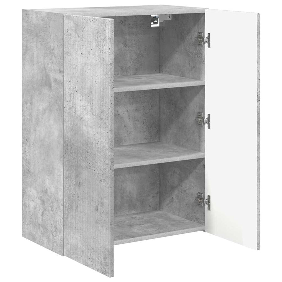 TV-wandkast Beton Grijs 59,5 x 31 x 80 cm Bewerkt hout