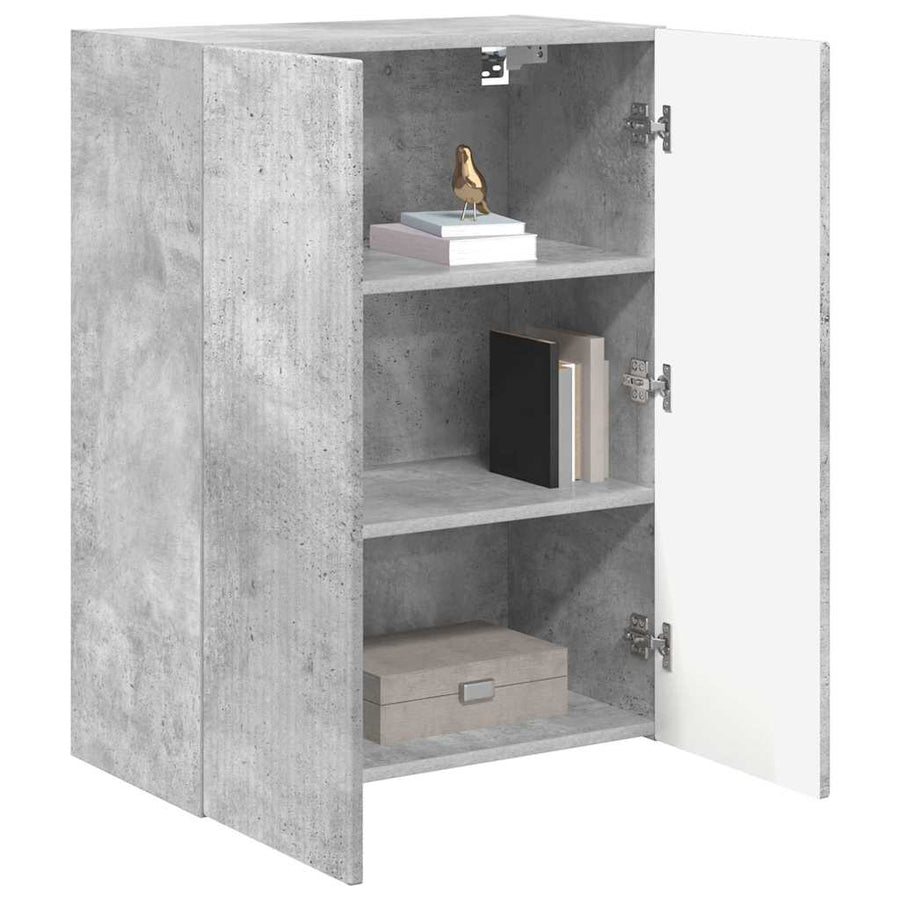 TV-wandkast Beton Grijs 59,5 x 31 x 80 cm Bewerkt hout