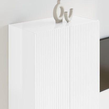 TV-wandkast Hoogglans wit 59,5 x 31 x 80 cm Bewerkt hout