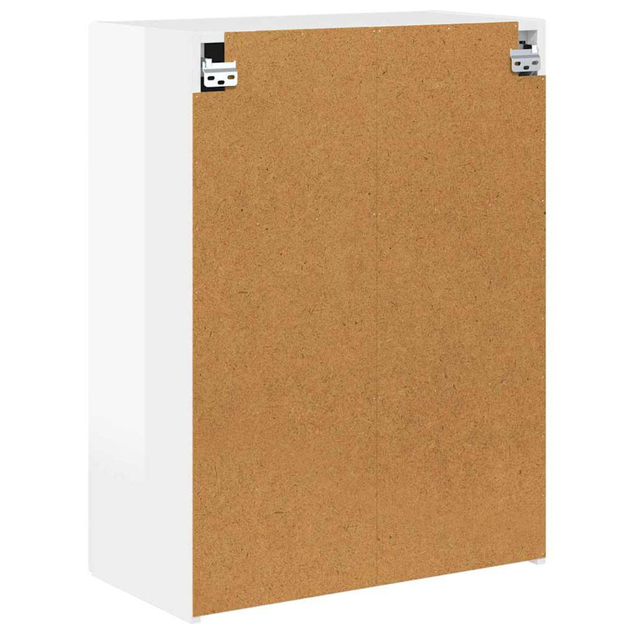 TV-wandkast Hoogglans wit 59,5 x 31 x 80 cm Bewerkt hout