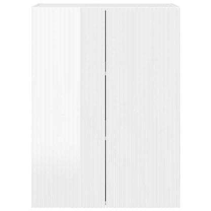 TV-wandkast Hoogglans wit 59,5 x 31 x 80 cm Bewerkt hout