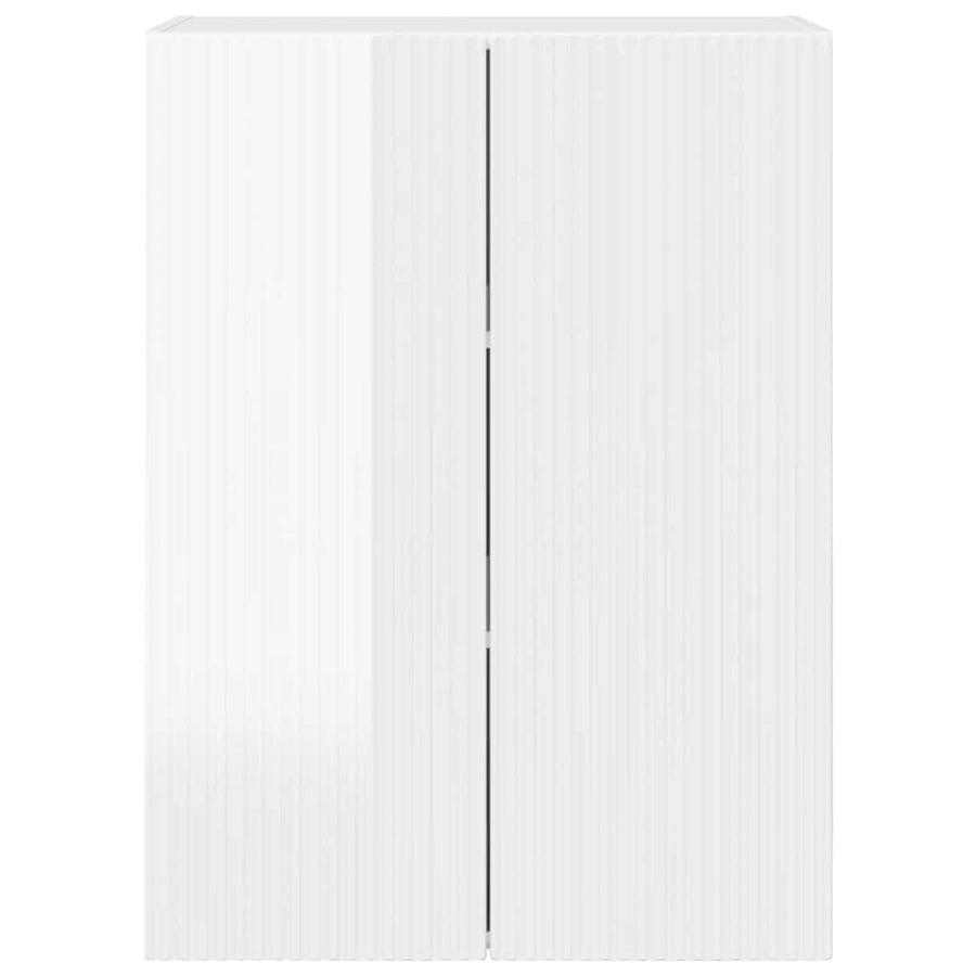 TV-wandkast Hoogglans wit 59,5 x 31 x 80 cm Bewerkt hout