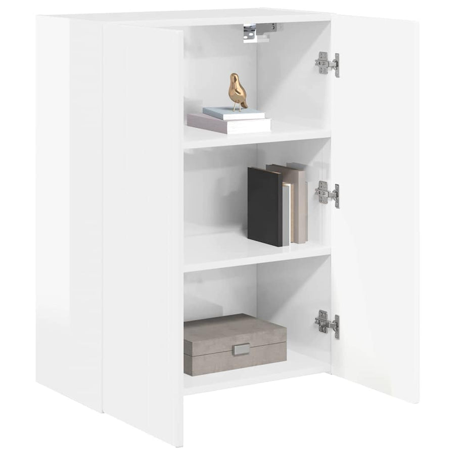 TV-wandkast Hoogglans wit 59,5 x 31 x 80 cm Bewerkt hout