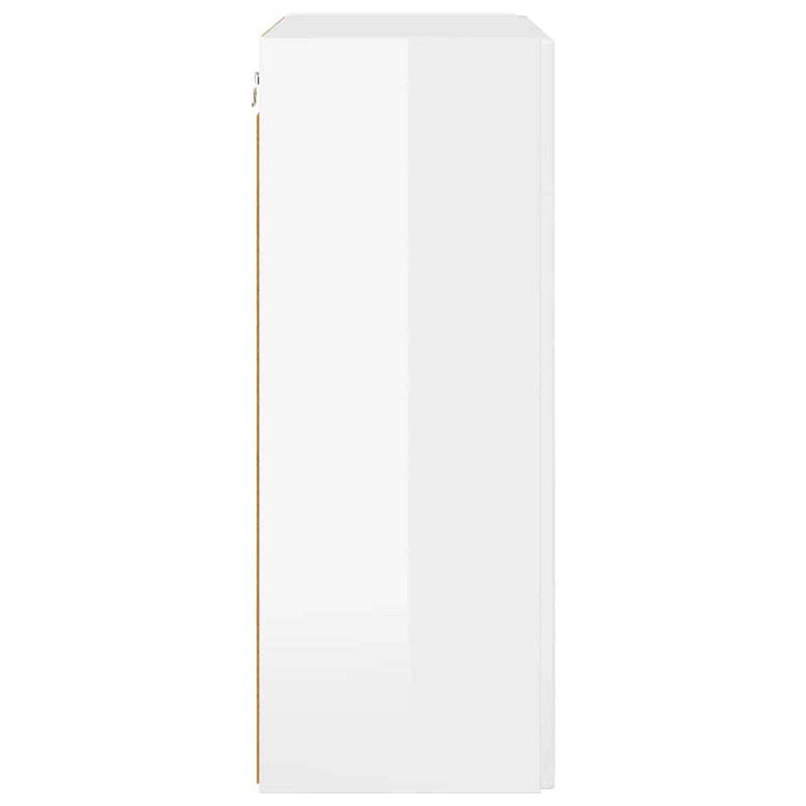TV-wandkast Hoogglans wit 59,5 x 31 x 80 cm Bewerkt hout