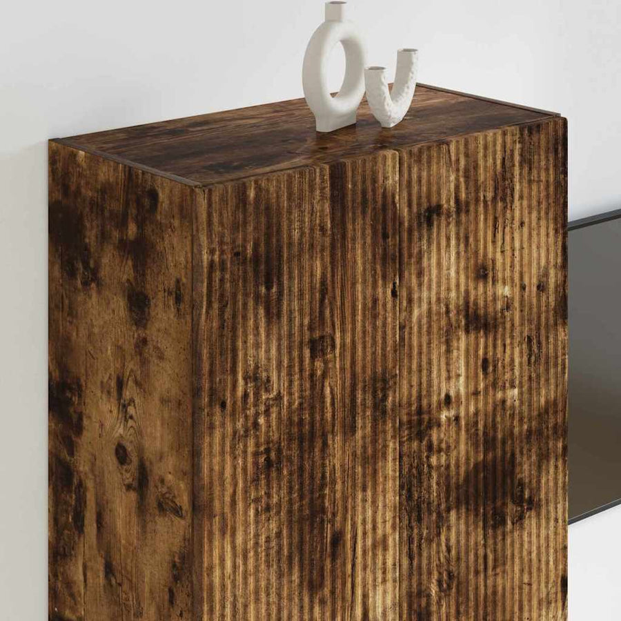 TV-wandkast Gerookt eiken 59,5 x 31 x 80 cm Bewerkt hout