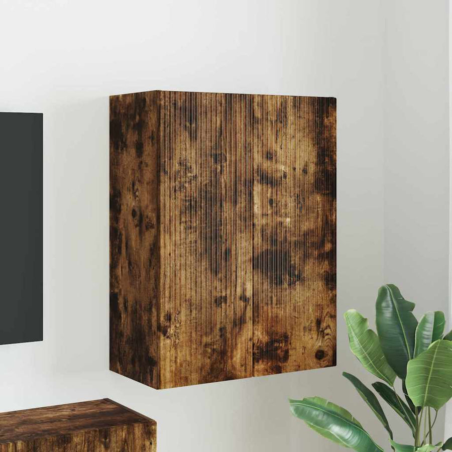 TV-wandkast Gerookt eiken 59,5 x 31 x 80 cm Bewerkt hout