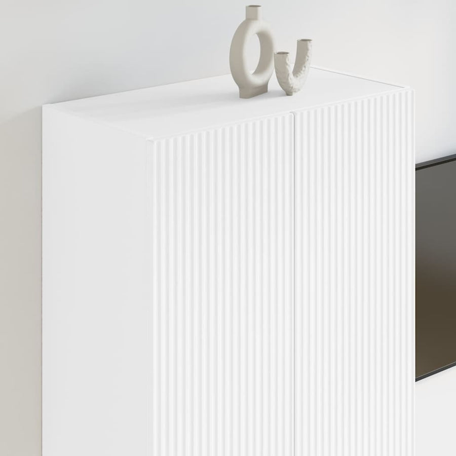 TV-wandkast Wandgemonteerd Wit 59,5 x 31 x 100 cm Bewerkt hout