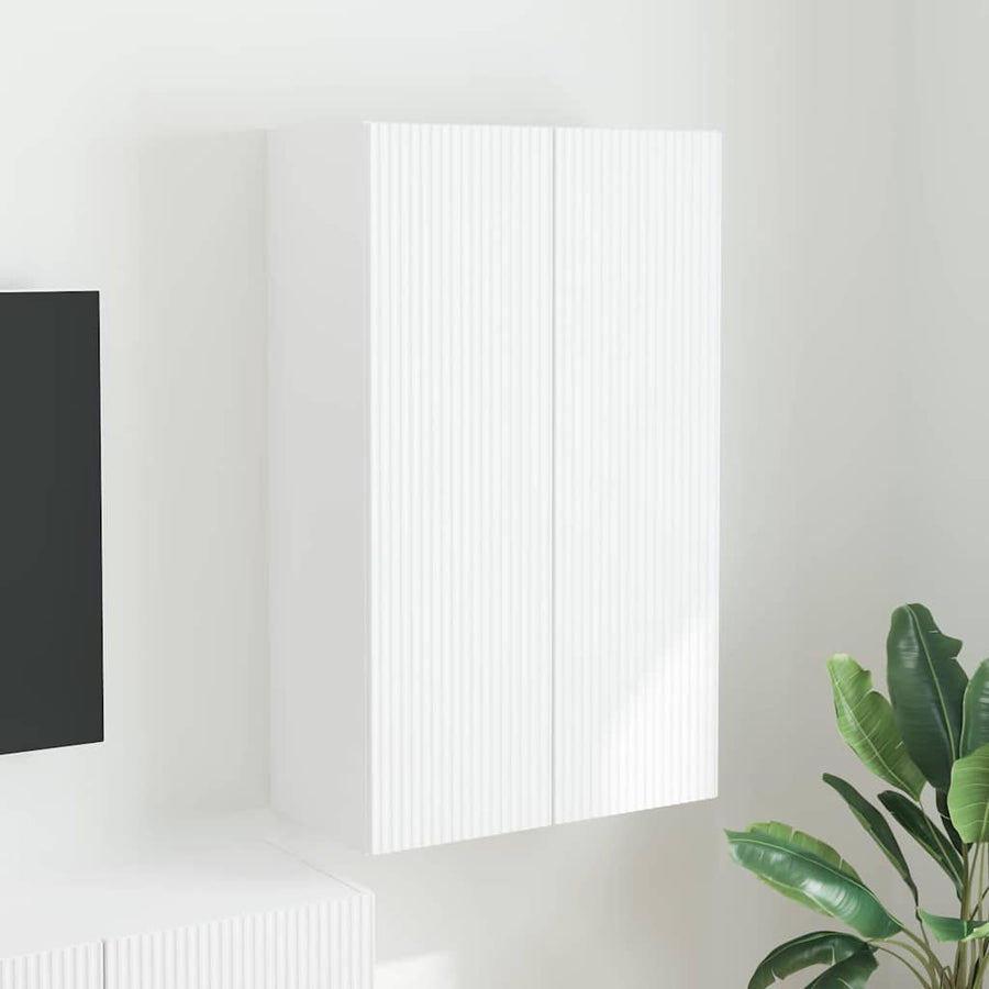 TV-wandkast Wandgemonteerd Wit 59,5 x 31 x 100 cm Bewerkt hout