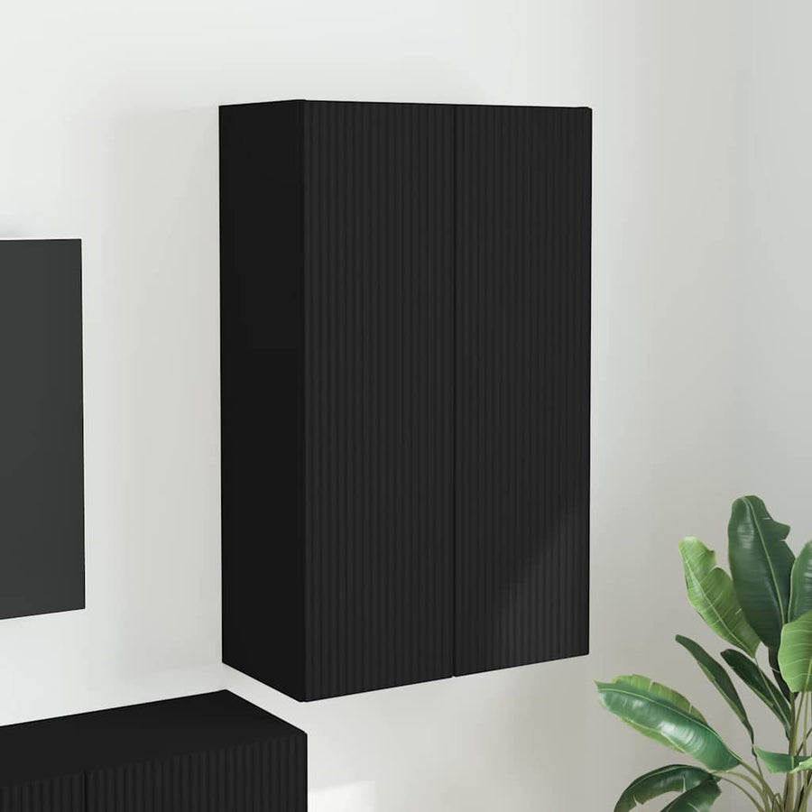 TV-wandkast Zwart 59,5 x 31 x 100 cm Bewerkt hout