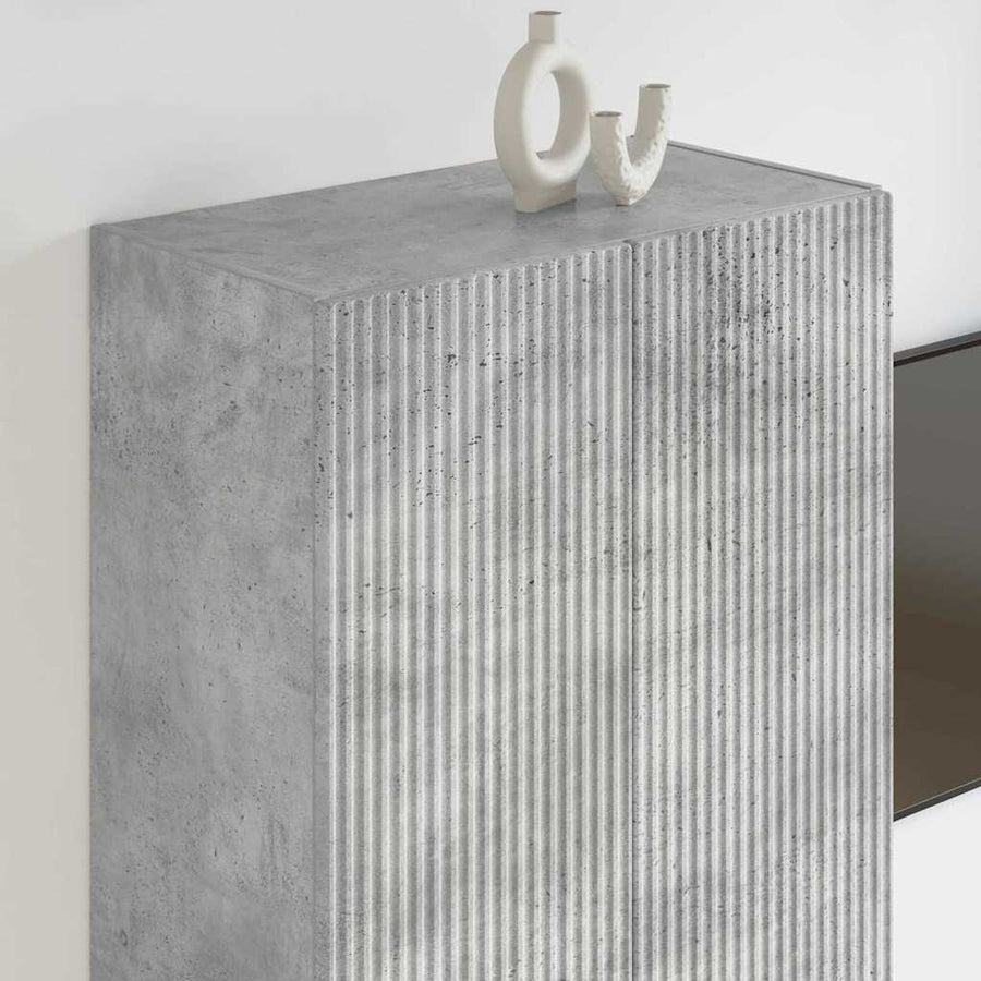 TV-wandkast Beton Grijs 59,5 x 31 x 100 cm Bewerkt hout