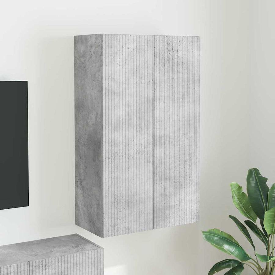 TV-wandkast Beton Grijs 59,5 x 31 x 100 cm Bewerkt hout
