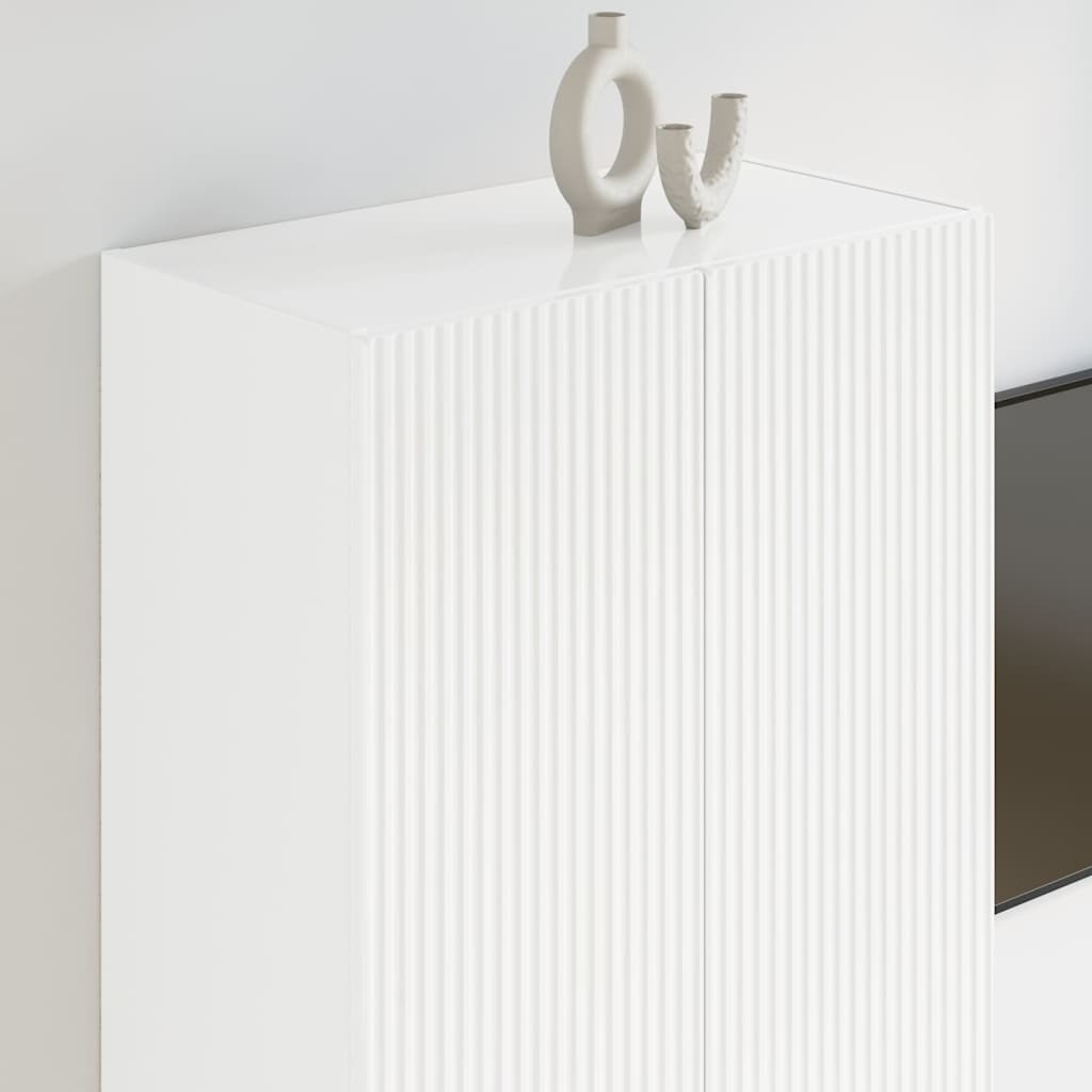 TV-wandkast Hoogglans wit 59,5 x 31 x 100 cm Bewerkt hout