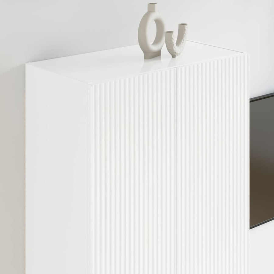 TV-wandkast Hoogglans wit 59,5 x 31 x 100 cm Bewerkt hout
