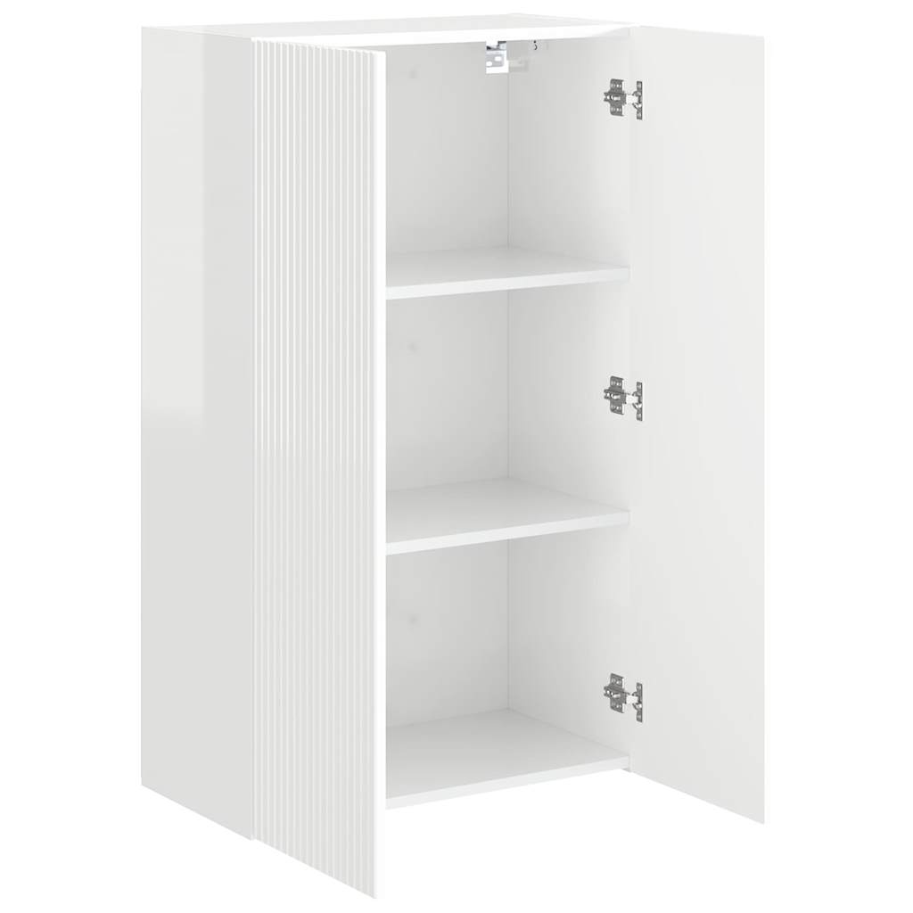 TV-wandkast Hoogglans wit 59,5 x 31 x 100 cm Bewerkt hout