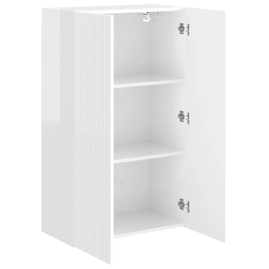 TV-wandkast Hoogglans wit 59,5 x 31 x 100 cm Bewerkt hout