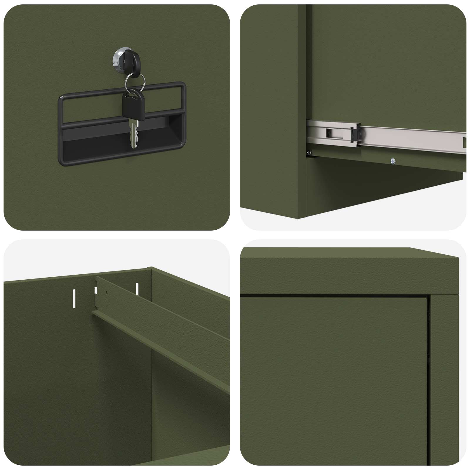Bestandenkast Olijf Groen 44 X 50 X 106,5 Cm Koudgewalst Staal Olijfgroen