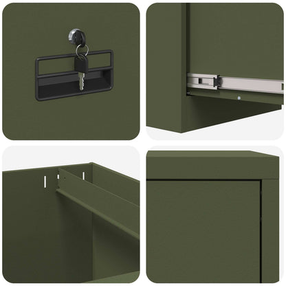 Bestandenkast Olijf Groen 44 X 50 X 106,5 Cm Koudgewalst Staal Olijfgroen