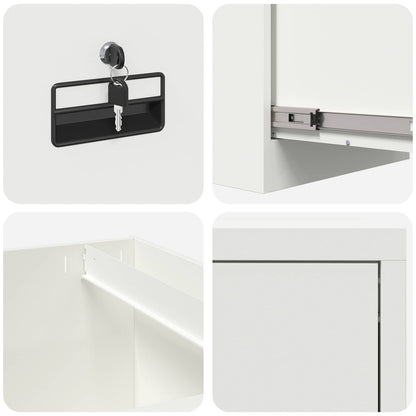 Bestandenkast met lade Wit 44 x 50 x 106,5 cm Koudgewalst Staal