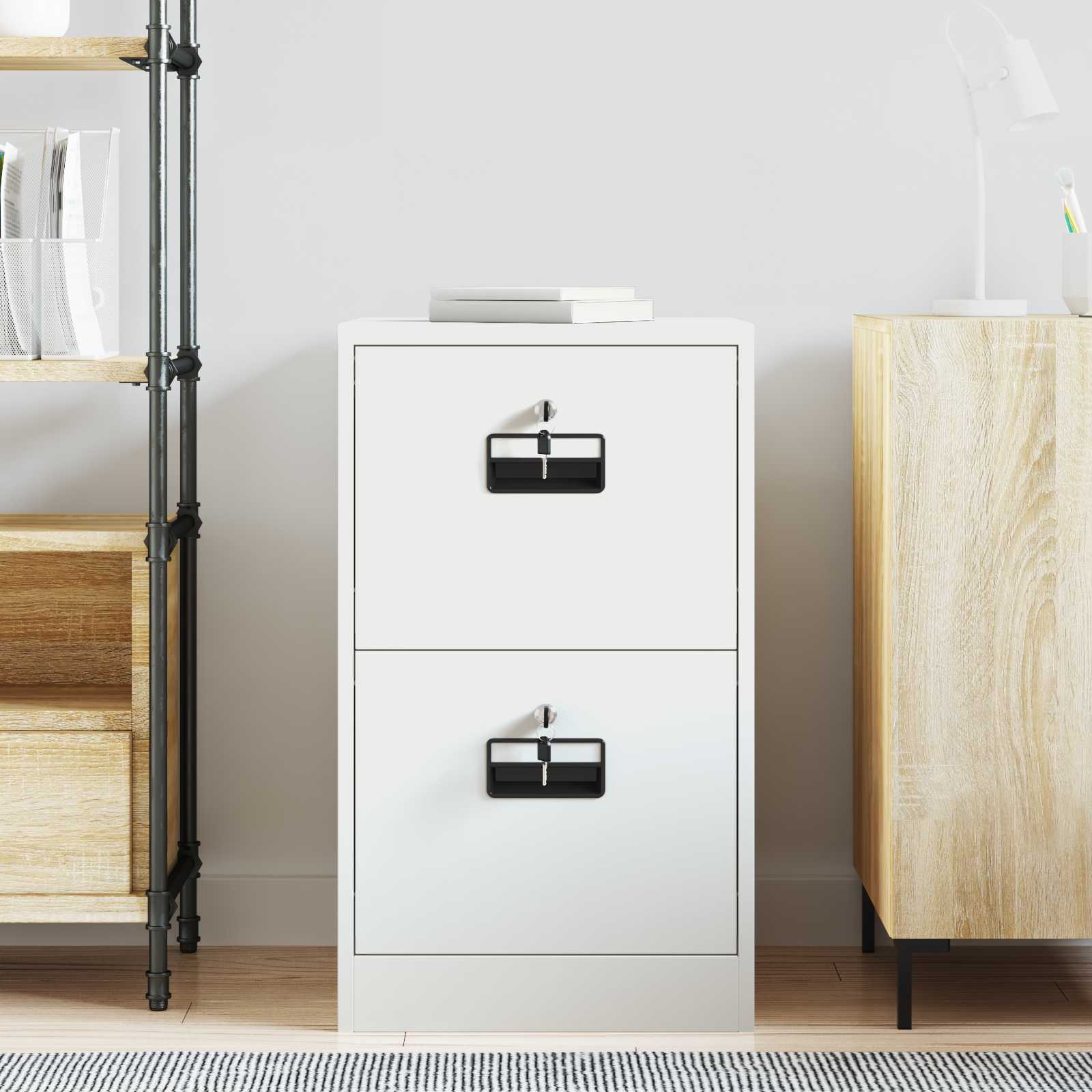 Bestandenkast met lade Wit 44 x 50 x 106,5 cm Koudgewalst Staal