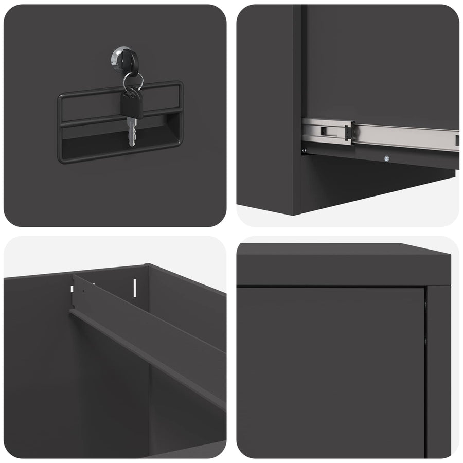 Bestandenkast 44 X 50 X 106,5 Cm Koudgewalst Staal Zwart