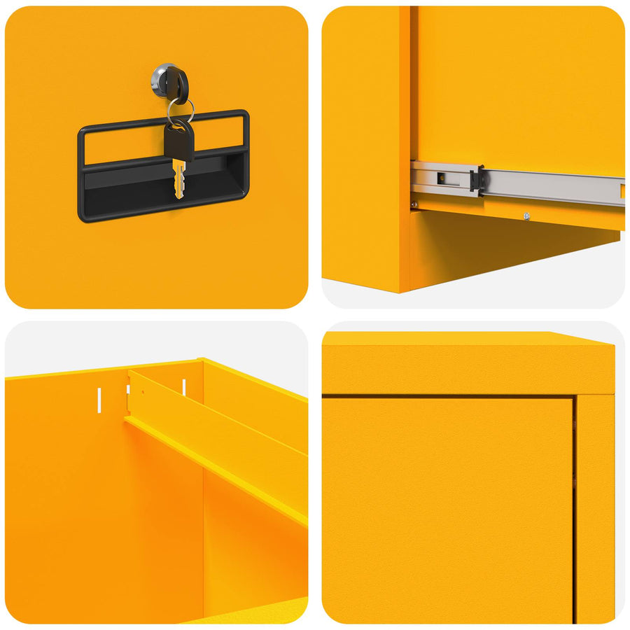 Bestandenkast 44 X 50 X 106,5 Cm Koudgewalst Staal Mosterdgeel