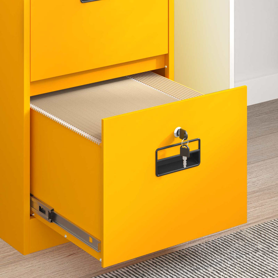 Bestandenkast 44 X 50 X 106,5 Cm Koudgewalst Staal Mosterdgeel