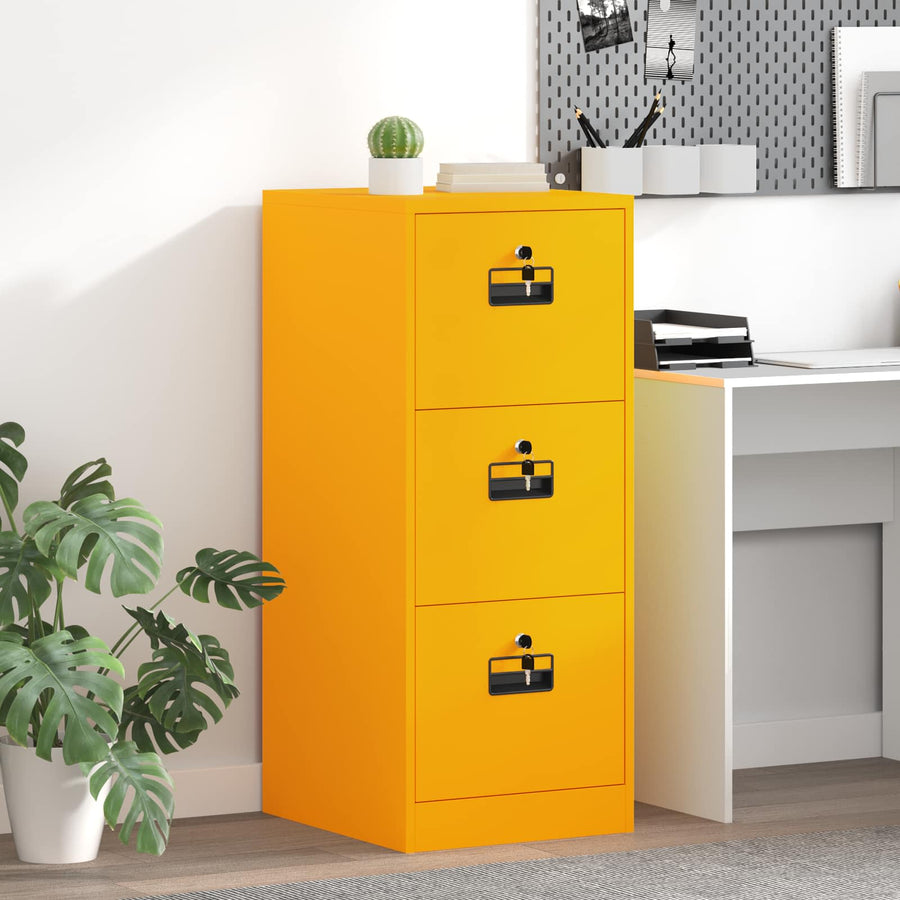 Bestandenkast 44 X 50 X 106,5 Cm Koudgewalst Staal Mosterdgeel