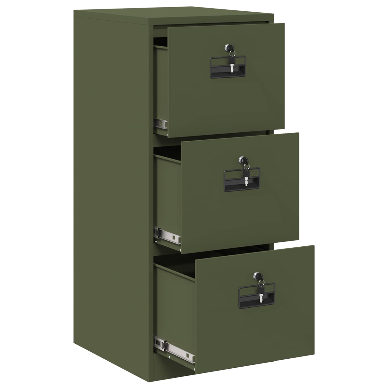 Bestandenkast Olijf Groen 44 x 50 x 106,5 cm Koudgewalst Staal