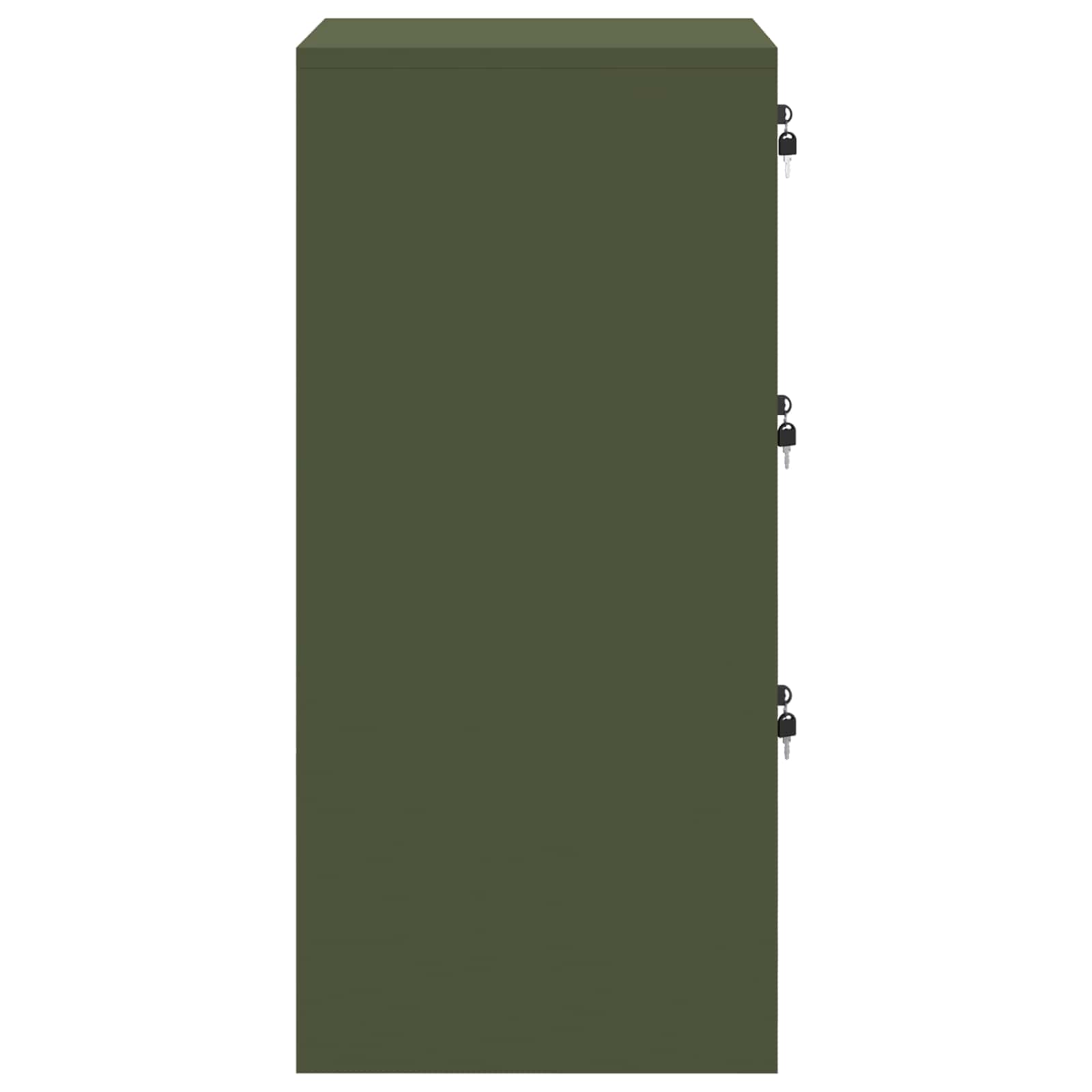 Bestandenkast Olijf Groen 44 x 50 x 106,5 cm Koudgewalst Staal