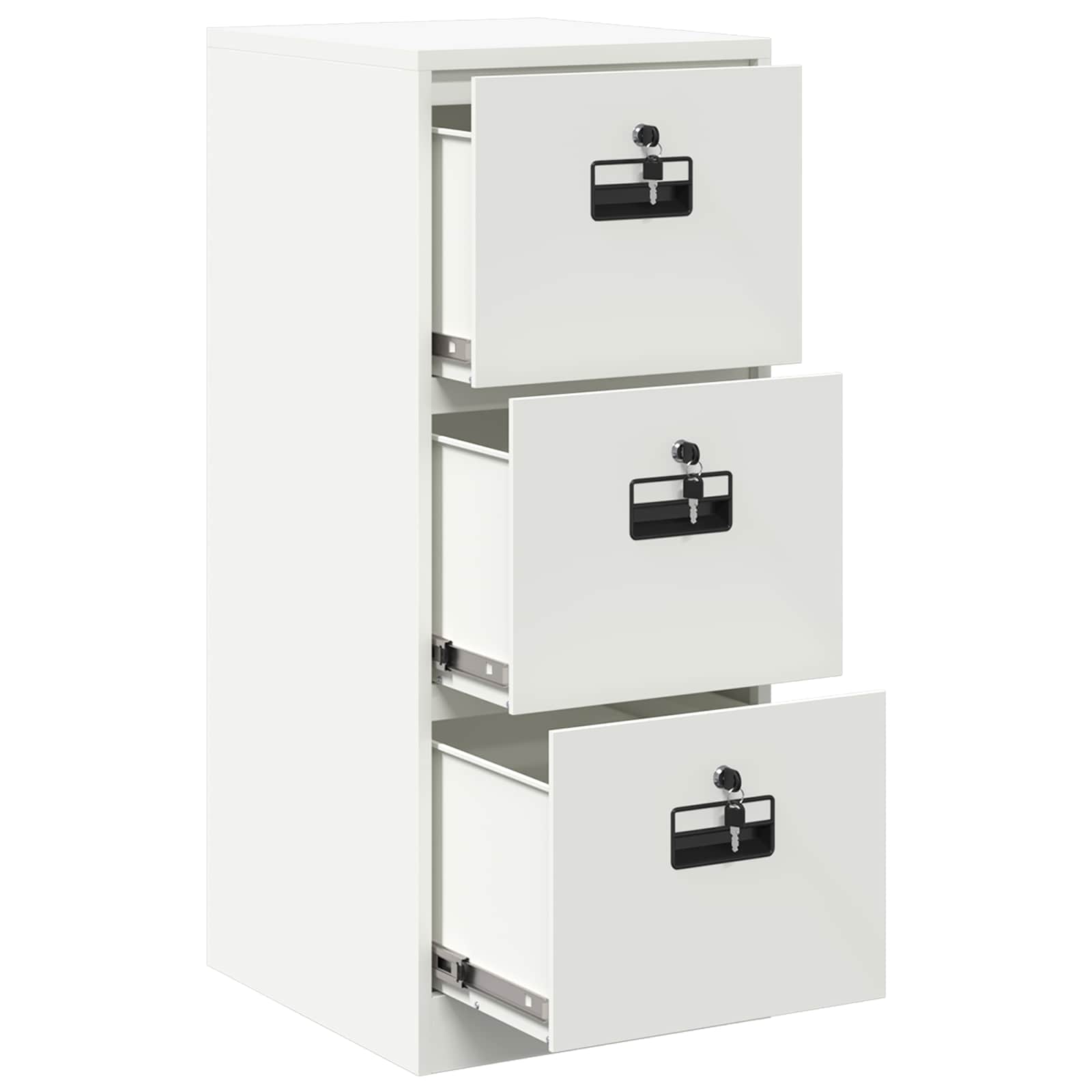 Bestandenkast Met Lade 44 X 50 X 106,5 Cm Koudgewalst Staal Wit