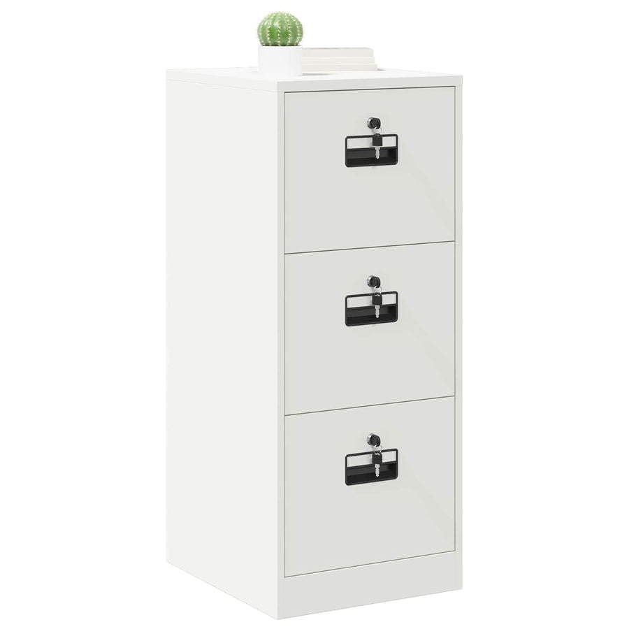Bestandenkast Met Lade 44 X 50 X 106,5 Cm Koudgewalst Staal Wit