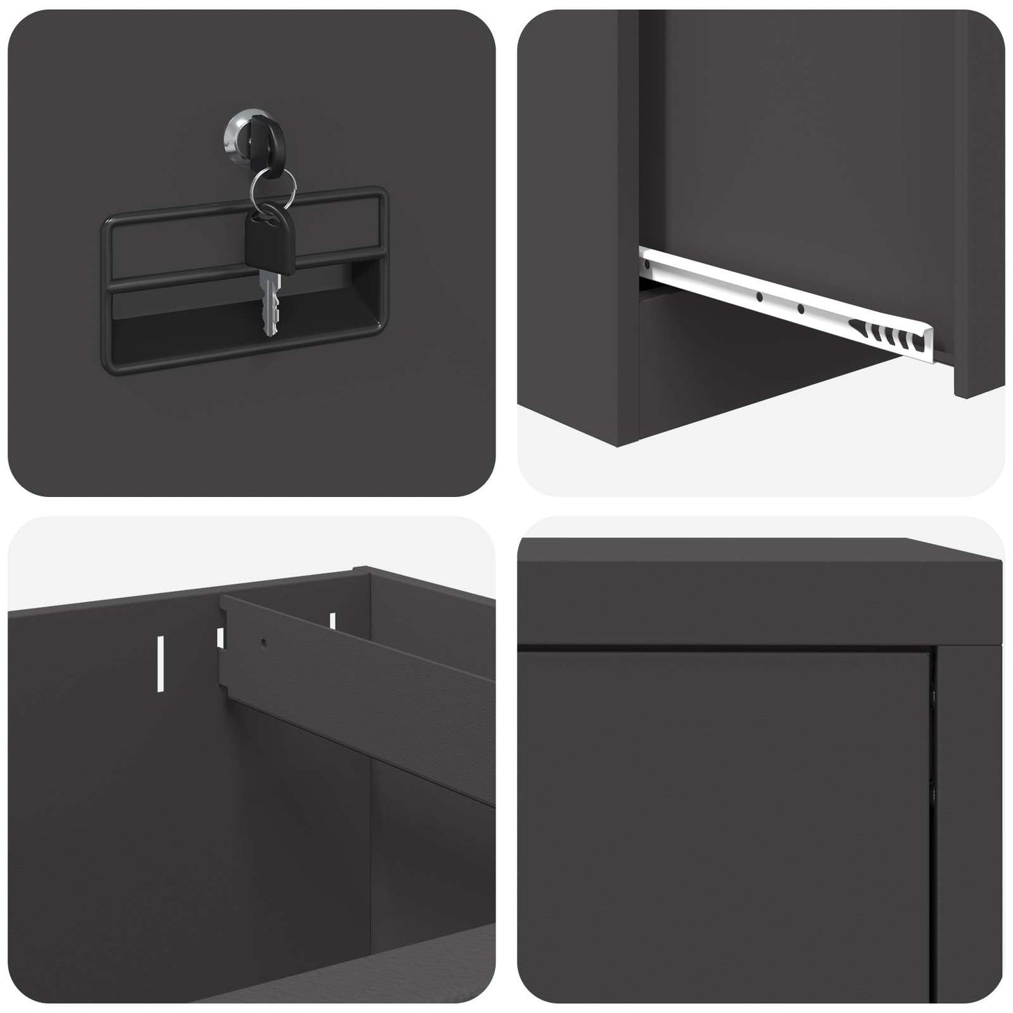 Bestandenkast 44 X 50 X 106,5 Cm Koudgewalst Staal Zwart