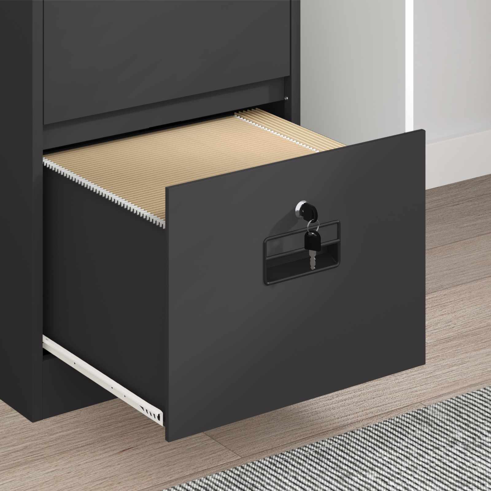 Bestandenkast 44 X 50 X 106,5 Cm Koudgewalst Staal Zwart