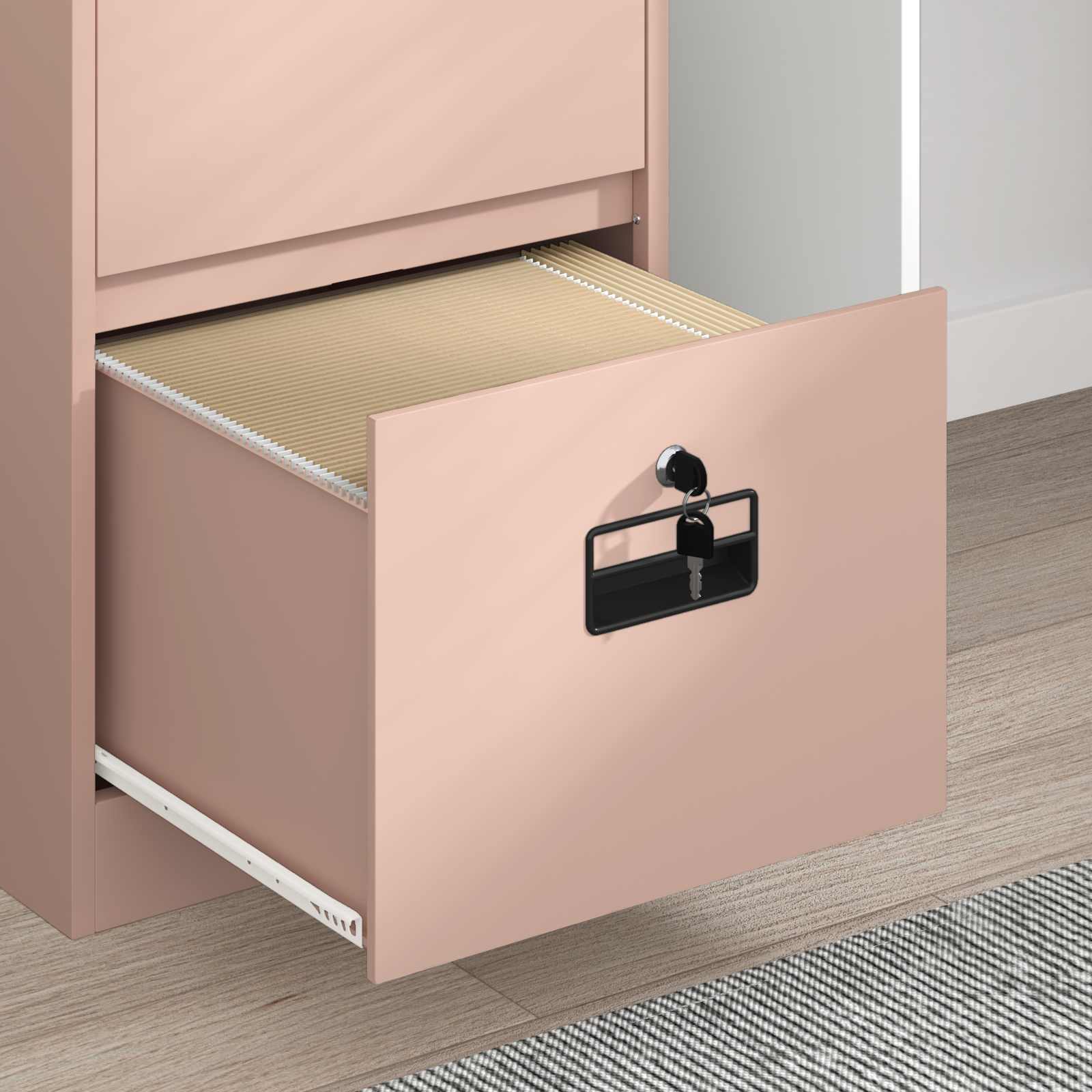 Bestandenkast 44 X 50 X 106,5 Cm Koudgewalst Staal Roze