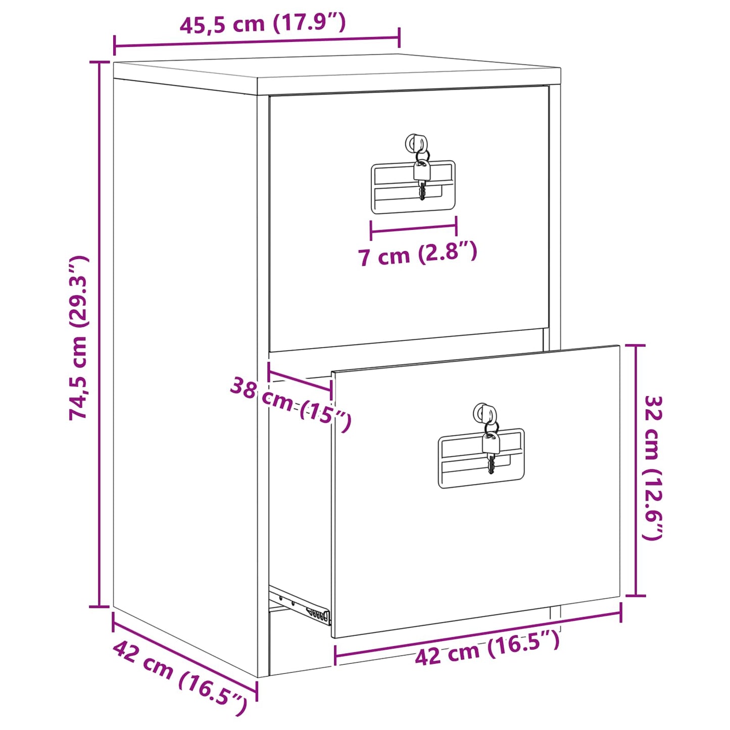 Bestandenkast 44 X 50 X 106,5 Cm Koudgewalst Staal Roze