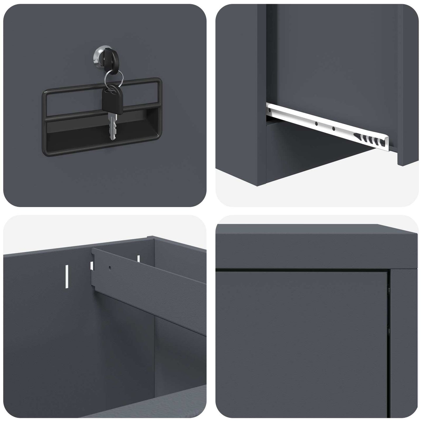 Bestandenkast 44 X 50 X 106,5 Cm Koudgewalst Staal Antraciet