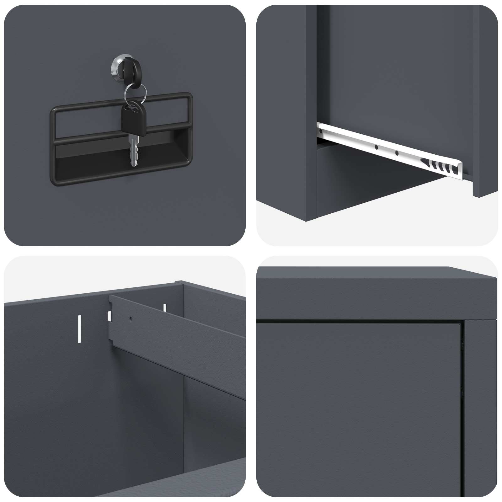 Bestandenkast 44 X 50 X 106,5 Cm Koudgewalst Staal Antraciet