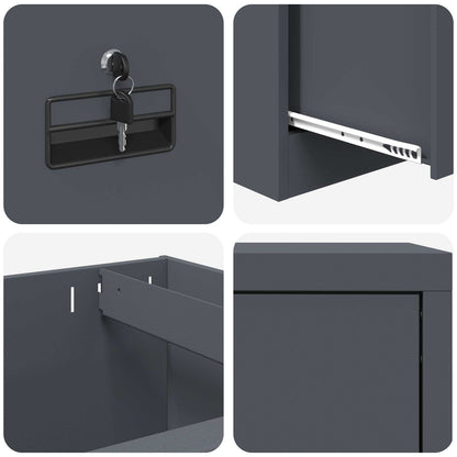 Bestandenkast 44 X 50 X 106,5 Cm Koudgewalst Staal Antraciet